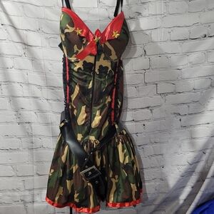 Sexy Army Brat Body Shaper Halloween Cosplay Party Costume 2x